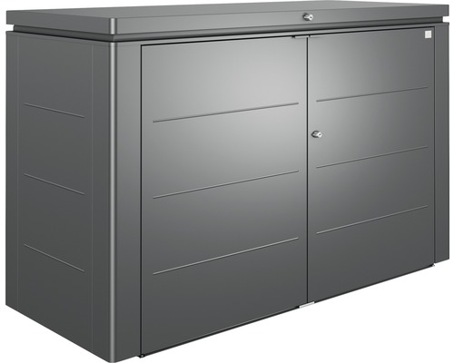 Zahradní skříň Biohort HighBoard plechová 200 x 84 x 127 cm tmavě šedá metalická