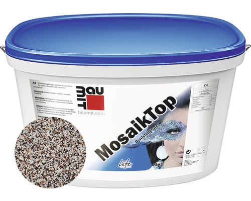 Tenkovrstvá omítka Baumit MosaikTop Essential Line 25 kg M308 Kbelík mozaikové omítky pro venkovní použití