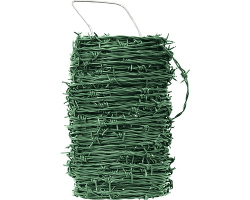 Ostnatý drát PILECKÝ Pichláček silně zinkovaný 240 g/m² + PVC 100 m Role zeleného ostnatého drátu s držadlem