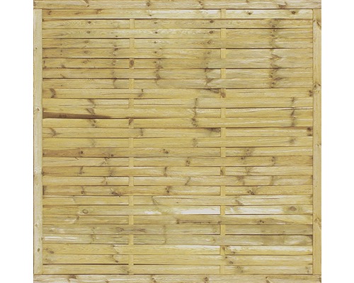 Dřevěný plot Solid lamelový 180 x 180 cm přírodní impregnovaný