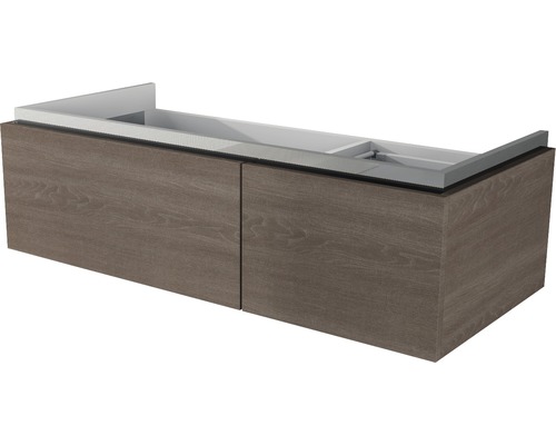 Koupelnová skříňka pod umyvadlo Baden Haus Avril dub tmavý 100 x 30 x 45 cm Skříňka pod umyvadlo se dvěma dvířky