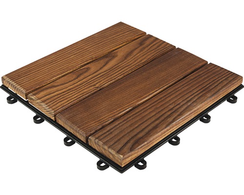 Dřevěná dlaždice 30 x 30 cm s klick systémem termo jasan hladký impregnovaný balení 6 ks-0