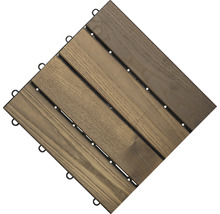 Dřevěná dlaždice 30 x 30 cm s klick systémem termo jasan hladký impregnovaný balení 6 ks-thumb-4