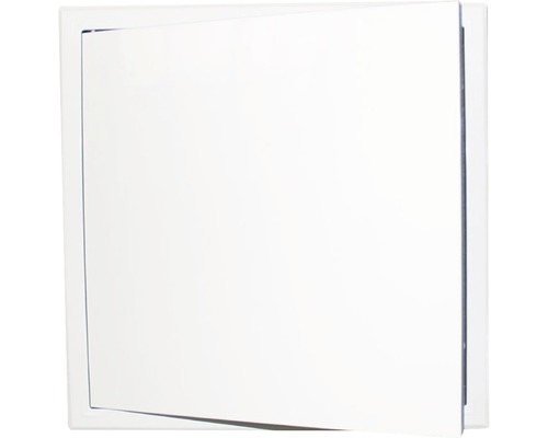 Revizní dvířka z kovu, částečně otevřená