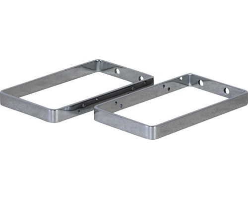 Dva obdélníkové kovové rámy s otvory