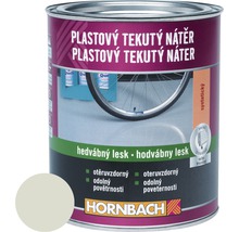 Plechovka plastového laku se vzorkem barvy a logem Hornbach