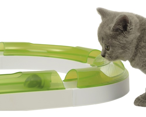 Kočka si hraje s hračkou pro kočky s míčkem