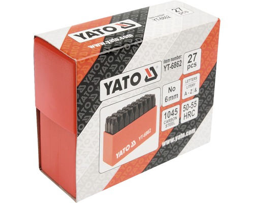 Sada písmenových razítek Yato s 27 díly v balení