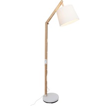 Stojací lampa Carlyn 60 W/E27, dřevo/bílá