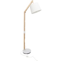 Stojací lampa Carlyn 60 W/E27, dřevo/bílá