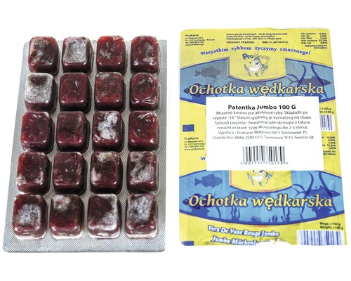 Mražené krmivo PatentkaJUMBO blistr 100g Mražené krmivo pro ryby patentky v blistru