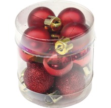 Sada červených vánočních koulí v plastovém obalu