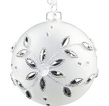 Vánoční koule s listovým vzorem a kamínky