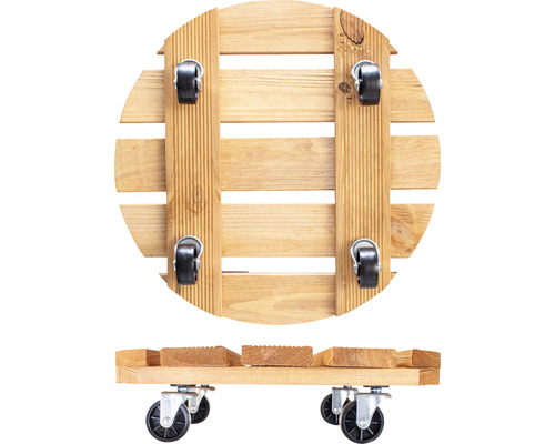 Dřevěný vozík na rostliny s kolečky