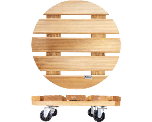 Kulatý vozík na rostliny ze dřeva s kolečky