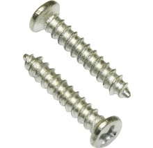 Dva kovové šrouby s čočkovou hlavou