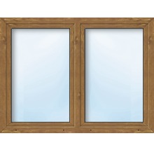 Plastové okno dvoukřídlé ARON Basic bílé/zlatý dub 1050 x 1000 mm DIN levé-thumb-0
