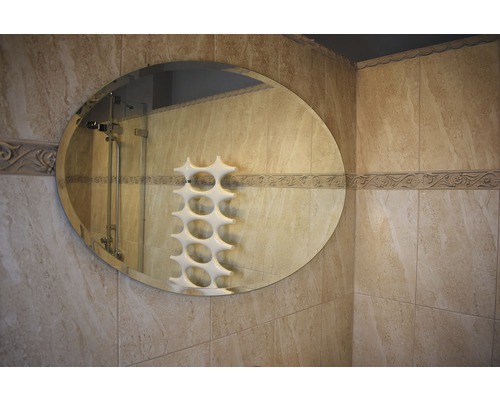 Kulaté zrcadlo do koupelny JASPIS s fazetou 100 x 60 cn