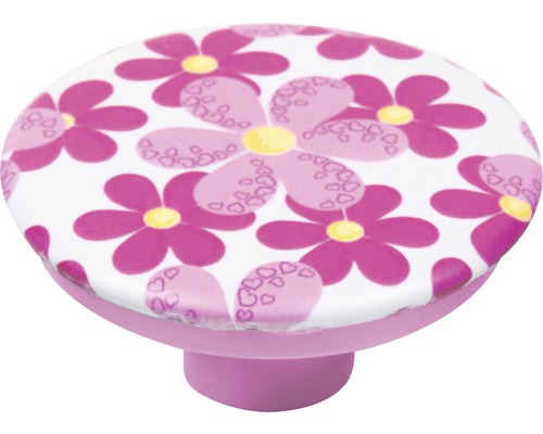 Nábytkový knoflík s květinovým vzorem