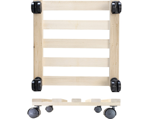 Dřevěný vozík na květináče s kolečky