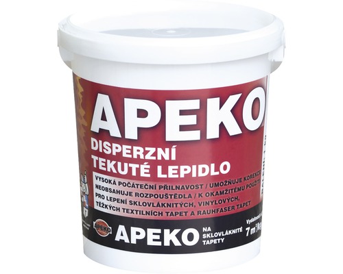 Lepidlo na sklovláknité tapety Apeko disperzní 1 kg Kbelík disperzního lepidla na sklovláknité tapety