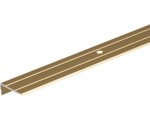 Alu schodový profil, zlatý elox 24,5x10 mm, 1 m