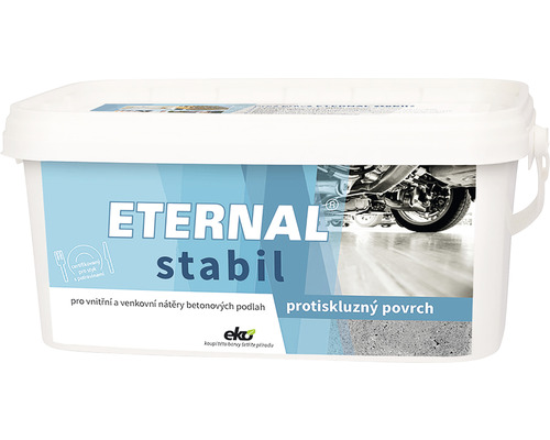 Barva na beton ETERNAL Stabil 02 světle šedá 2,5 kg Kbelík Eternal Stabil barva na beton pro vnitřní a venkovní použití, protiskluzový povrch
