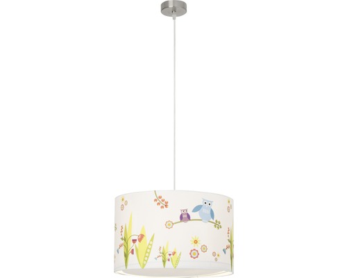 Závěsné svítidlo se vzorem sov a květin do dětského pokoje