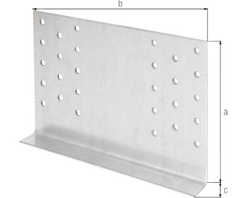 Rohový spojovací prvek z kovu s otvory a rozměry