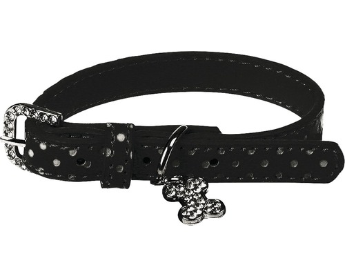 Obojek pro psy s kostěným přívěskem a ozdobnými kamínky