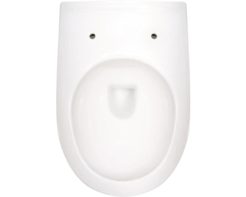 Bílá keramická závěsná toaleta bez okraje