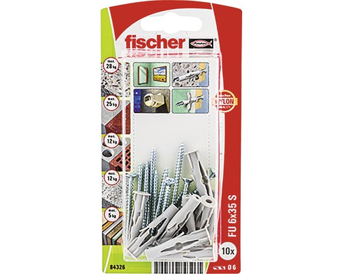 Balení hmoždinek a šroubů Fischer