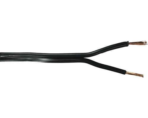 Dvoužilový vodič 2x0,75 mm² černá, metrážové zboží Černý reproduktorový kabel se dvěma žílami