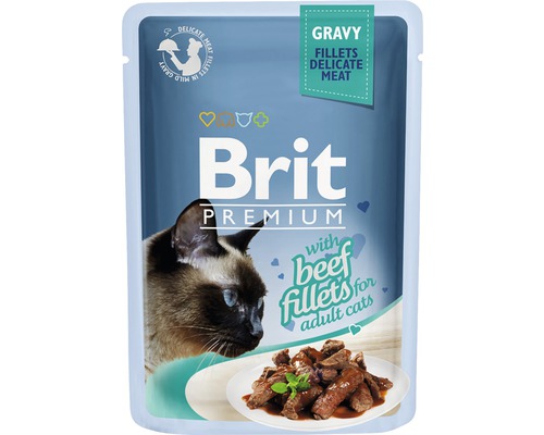 Kapsička pro kočky Brit Premium beef filets in gravy 85 g