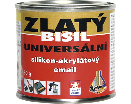 Univerzální barva Biopol Bisil voděodolná zlatá 80 g Univerzální silikonakrylátový email v plechovce