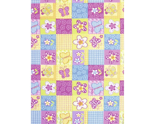 Koberec Butterfly šířka 400 cm růžový FB57 (metráž) Textil s květinovým a motýlím vzorem