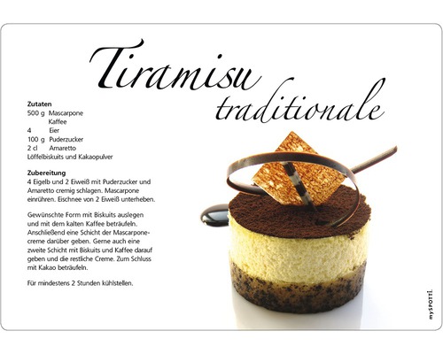 Obkladový panel do kuchyně mySPOTTI pop Tiramisu 41x59 cm Recept na tradiční tiramisu s ingrediencemi a postupem přípravy