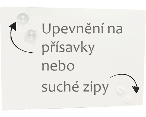 Montáž pomocí přísavek nebo suchých zipů.