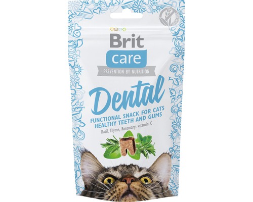 Pamlsky pro kočky Brit Care Cat Snack Dental 50 g Brit Care Dental pamlsek pro kočky pro péči o zuby v balení