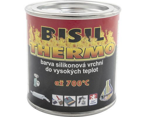 Žáruvzdorná barva Bisil Thermo černá 350 g Silikonový lak Bisil Thermo pro vysoké teploty do 700 stupňů Celsia