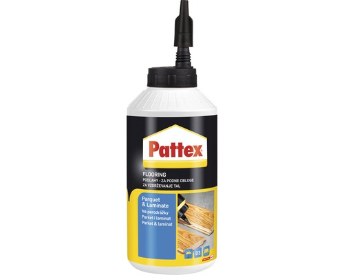 Lepidlo na plovoucí podlahy a desky PATTEX PARKET 750g Láhev lepidla na parkety a laminát Pattex
