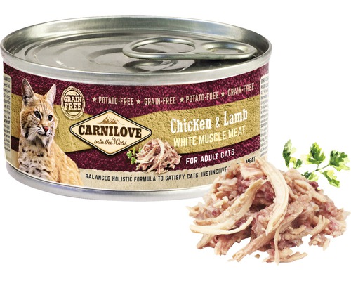 Carnilove krmivo pro kočky kuře a jehněčí pro dospělé kočky v konzervě