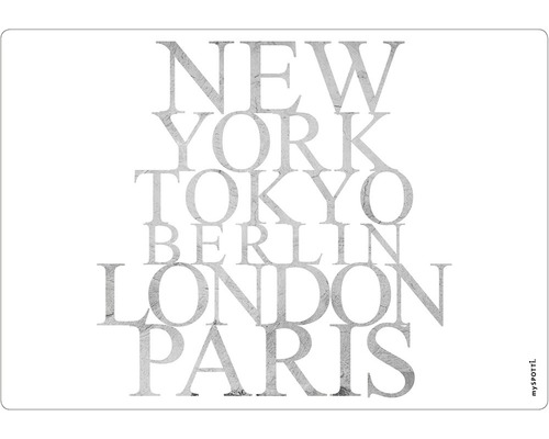 Obkladový panel do kuchyně mySPOTTI pop New York 41x59 cm Nápis New York, Tokio, Berlín, Londýn, Paříž
