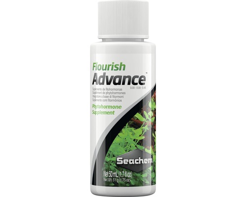 Hnojivo pro akvarijní rostliny Seachem Flourish Advance 50 ml Seachem Flourish Advance fytohormonální doplněk v 50mililitrové lahvičce