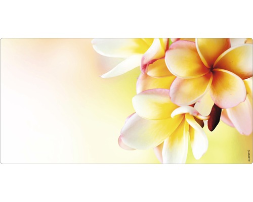 Koupelnová zádní stěna mySPOTTI aqua Hawaii 90x45 cm Květy na podložce na stůl