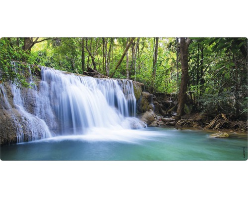 Koupelnová zádní stěna mySPOTTI aqua Waterfall 90x45 cm Vodopád v džungli s tekoucí vodou