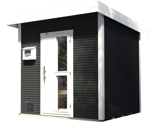 Sauna ze dřeva s dveřmi, oknem a větrací mřížkou