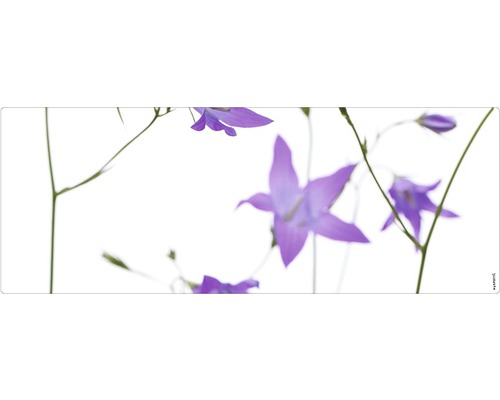 Koupelnová zádní stěna mySPOTTI aqua Glockenblume 120x45 cm Detailní pohled na zvonky