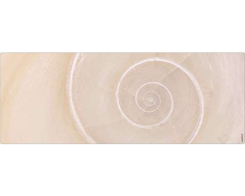 Koupelnová zádní stěna mySPOTTI aqua Schnecke 120x45 cm Detail spirálovité dekorace