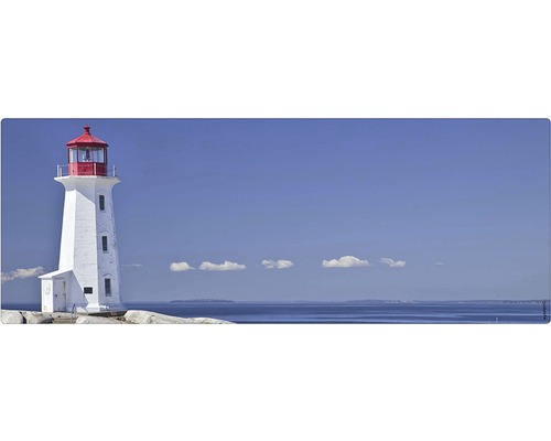 Koupelnová zádní stěna mySPOTTI aqua Lighthouse 120x45 cm Maják s výhledem na moře